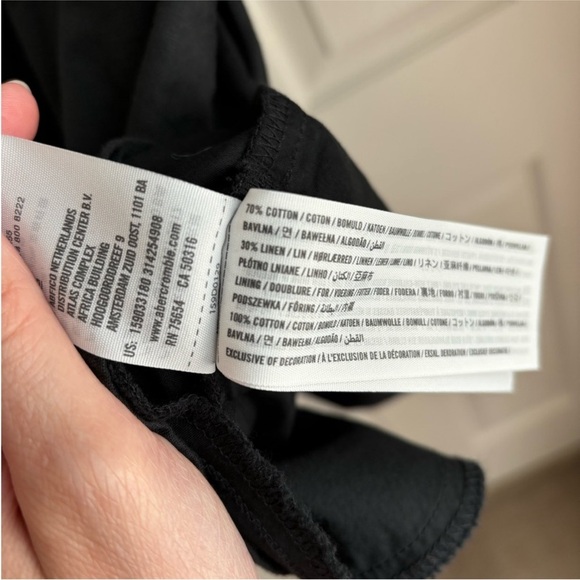 NWT New Abercrombie & Fitch Linen Blend Button Up Long Sleeve Cinch Waist Dress - Picture 15 of 16